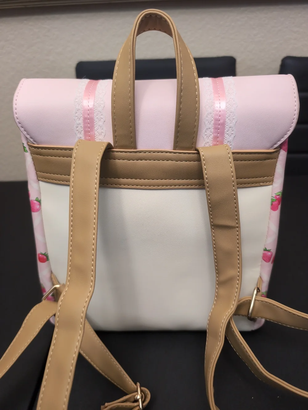 NWOT Strawberry Shortcake Pink Lace Strawberries And Bows Mini Backpack